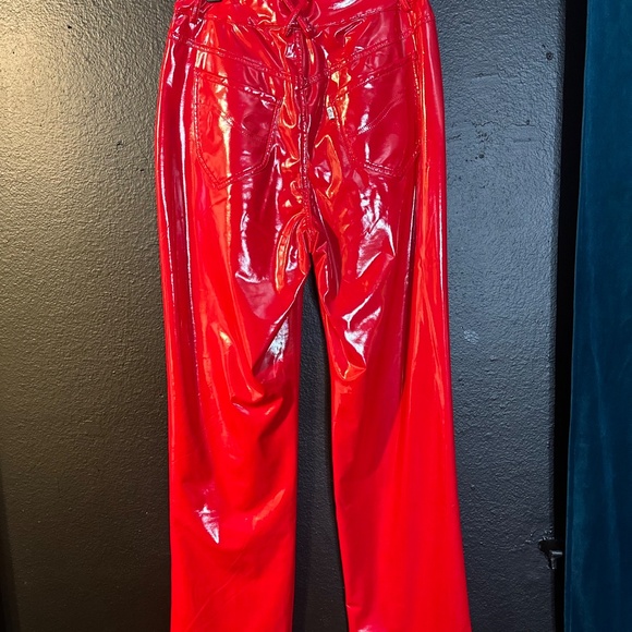 Oh Polly Red Latex Pants - Picture 4 of 4